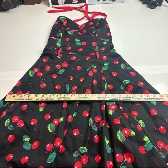 Collectif Red Dress with Cherry Print - Picture 7 of 13